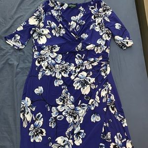 Lauren Ralph Lauren Blue jersey a line dress